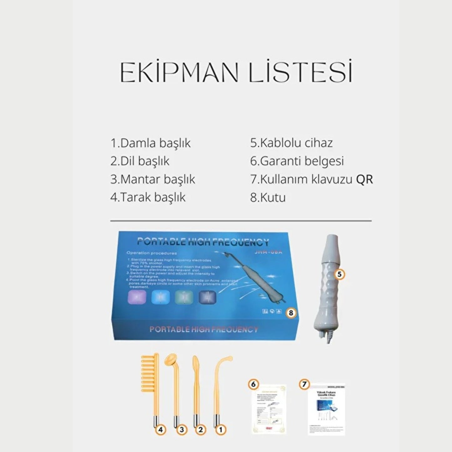 FrekZon Ev Tipi Profesyonel Yüksek Frekans Bakım Seti